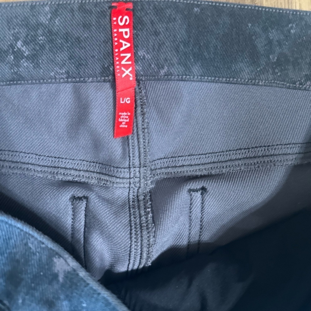Spanx Jean-ish Ankle Leggings Grey Marble Women’s Size Large - Picture 6 of 6